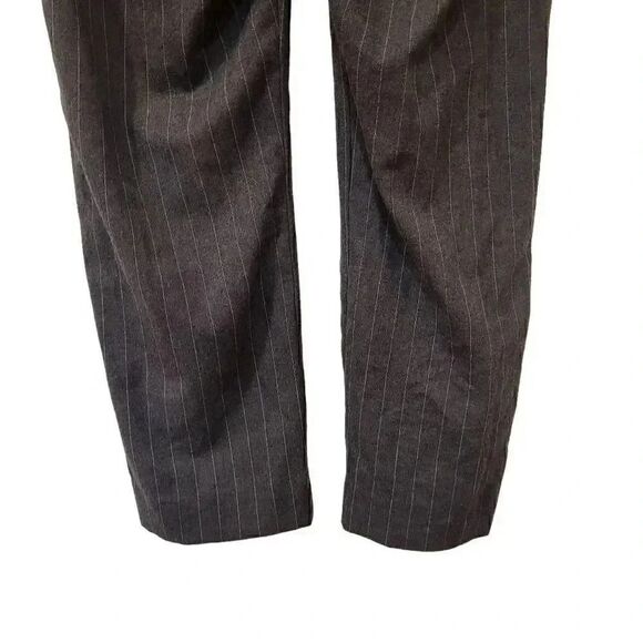 Banana Republic Women's Gray Poly/Rayon/Spandex Pinestripe Wide Leg Trousers - Picture 14 of 14